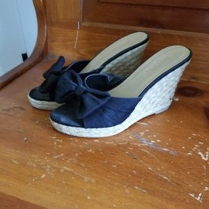 Black Bowtie Wedges